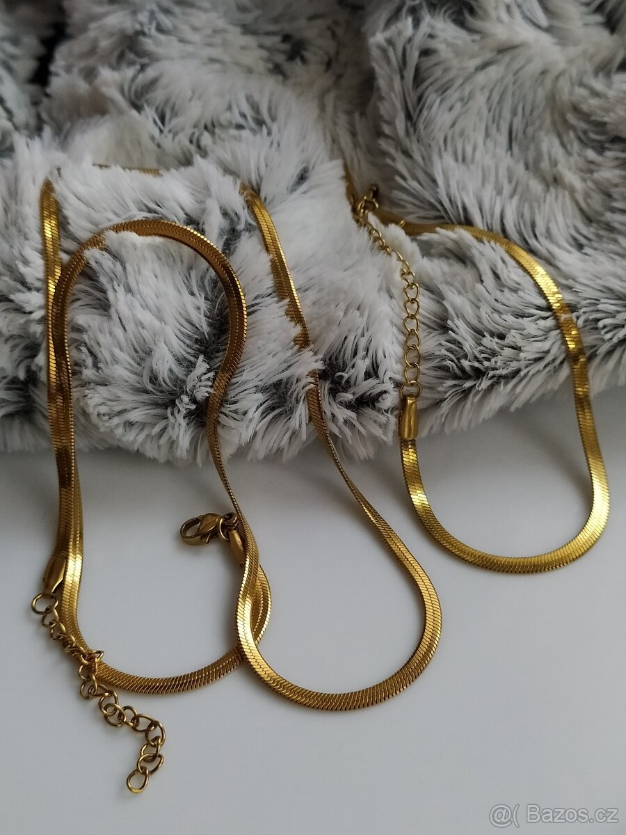 Souprava ocel pozlacená - 2