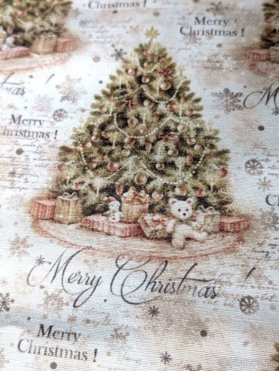 Vánoční látka, Marry Christmas, 3m vcelku. - 2