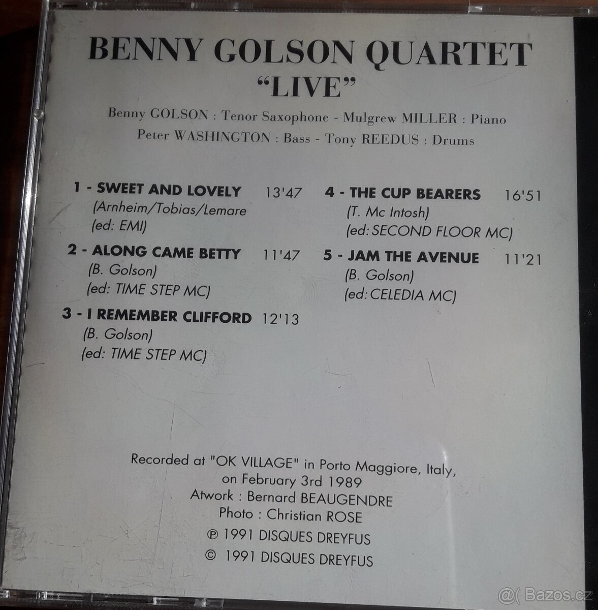 CD Benny Golson Quartet - Live - 2