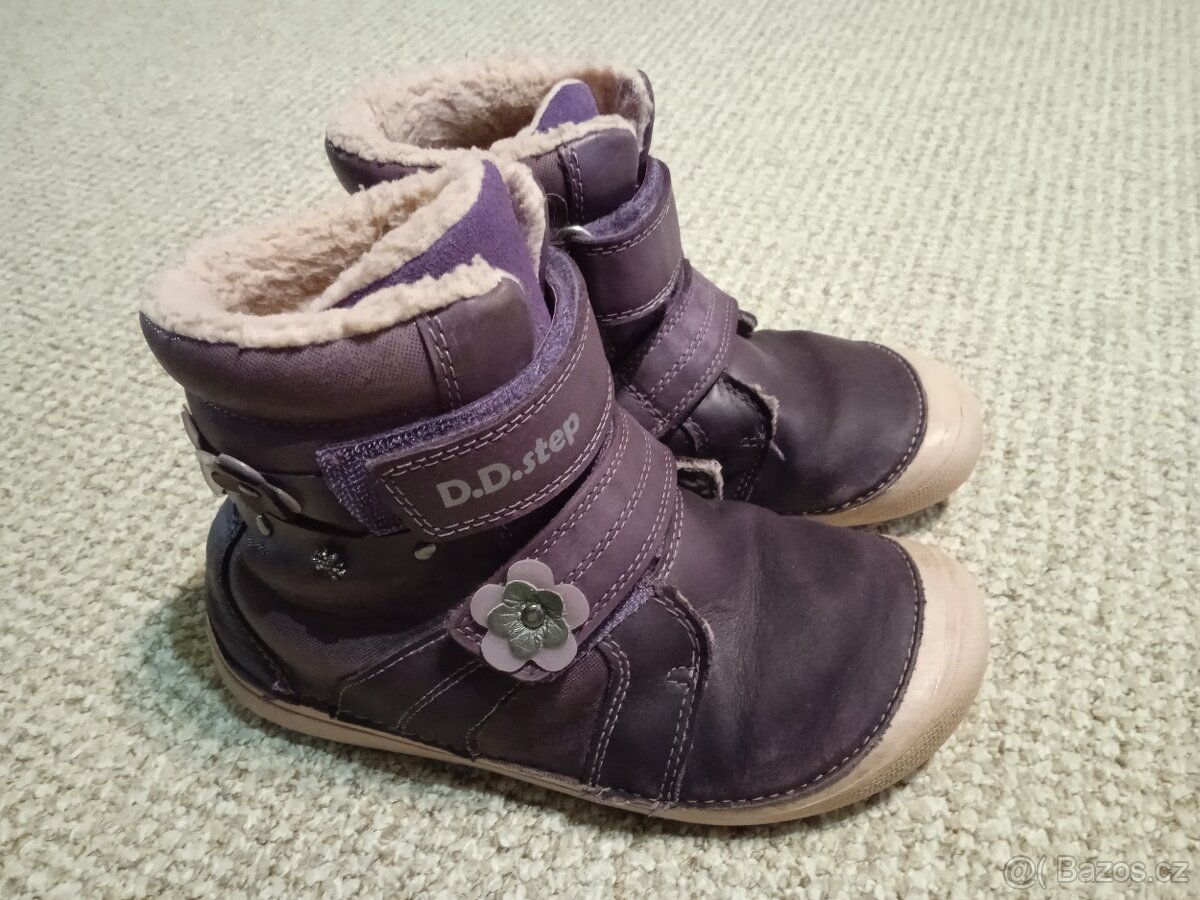 Dívčí kožené zimní boty D.D.Step, vel. 33 - 2