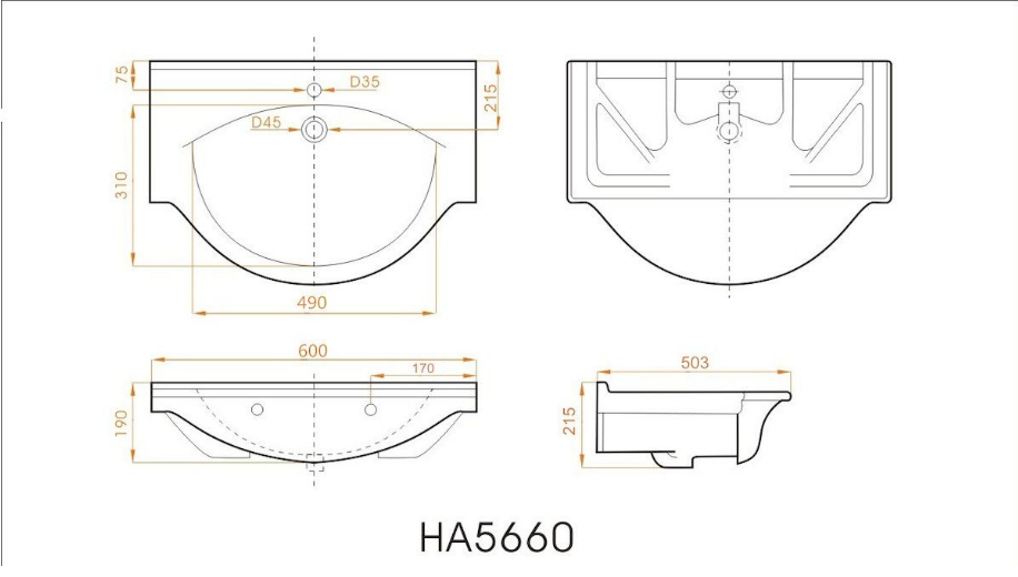 Nábytkové umyvadlo Naturel Pro 61x51 cm (nové) - 2
