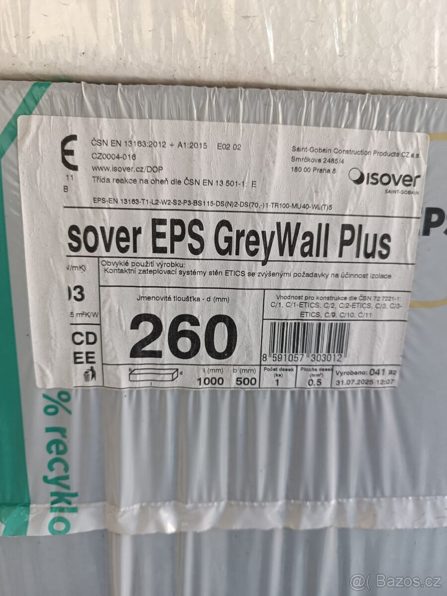 Fasádní polystyren Isover EPS Grey Wall plus 260 mm - 2