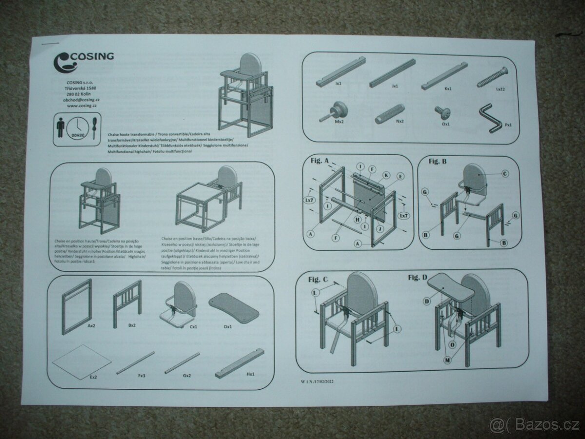 Jídelní židlička Cosing Viktoria Méďa buk béžová - 2