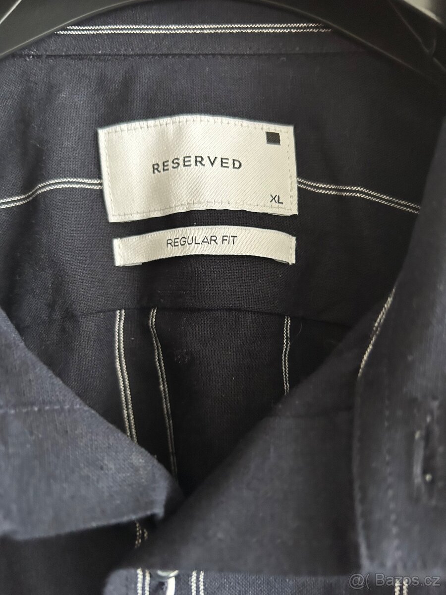 Reserved- pánská černá košile s pruhy - 2
