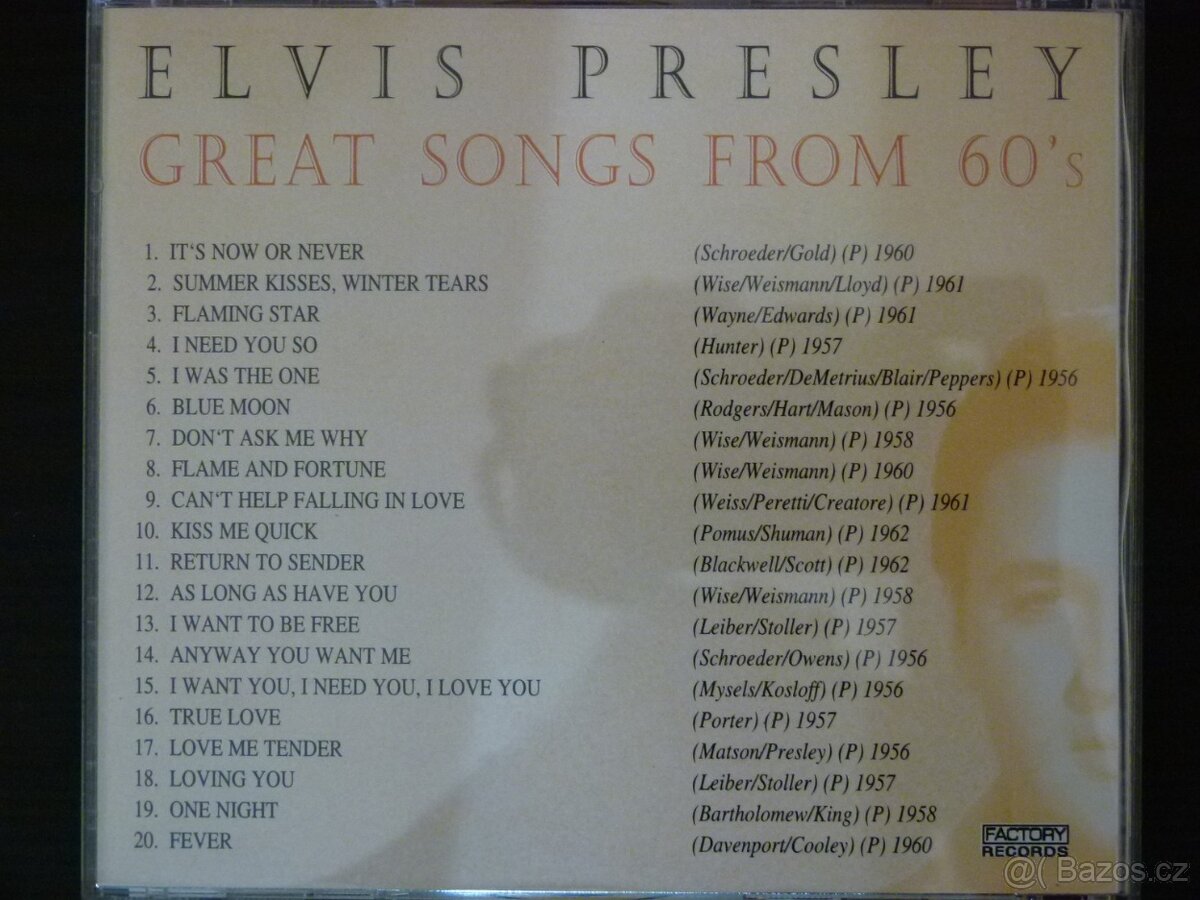 CD Elvis Presley Great songs from 60´s - 2