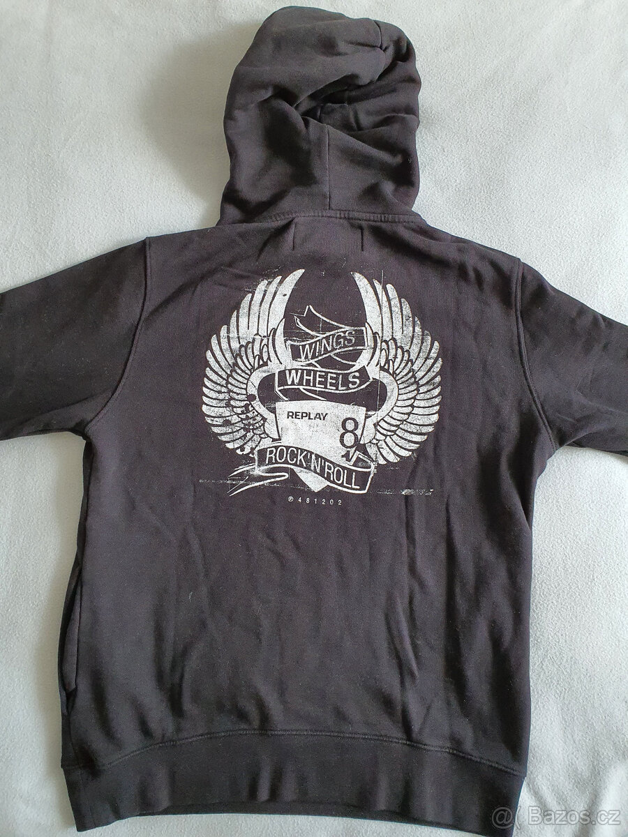 REPLAY - Pánská mikina s kapucí, černá, vel. M - 2