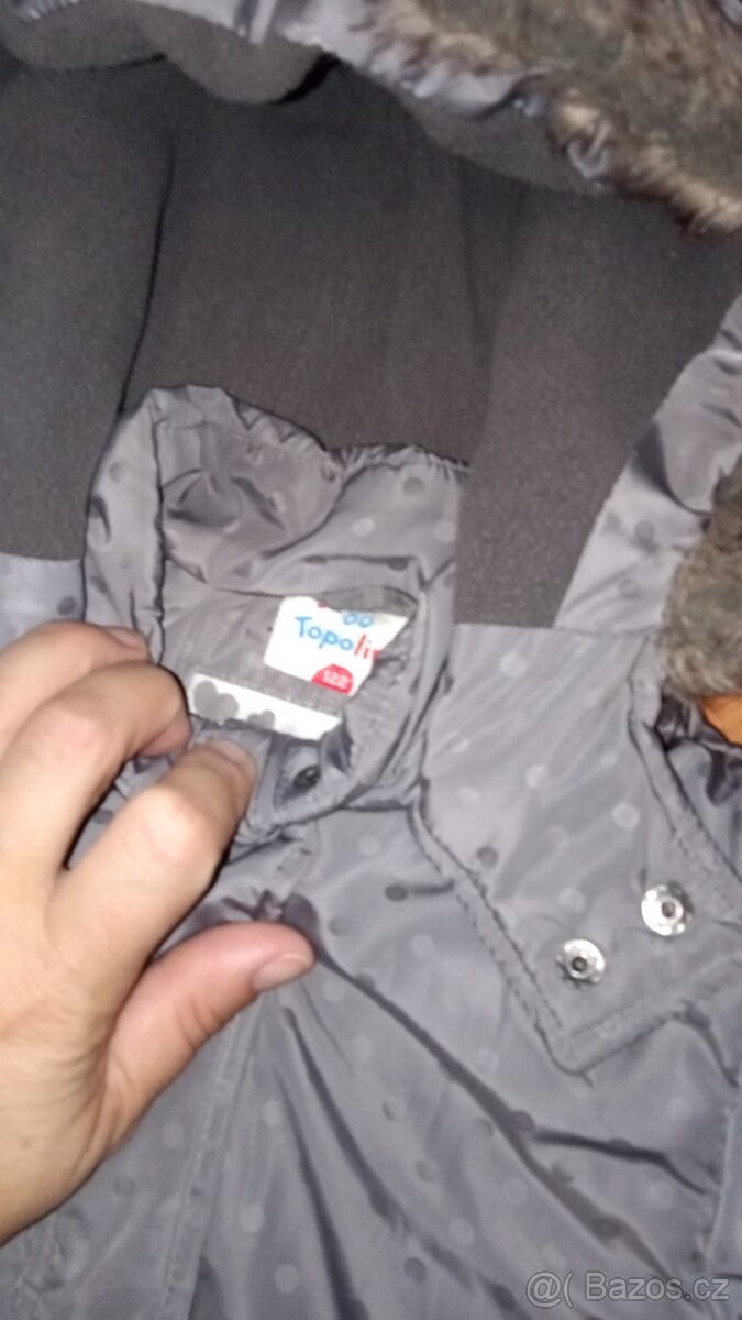 Dívčí zimní šedá bunda vel. 122 - 2