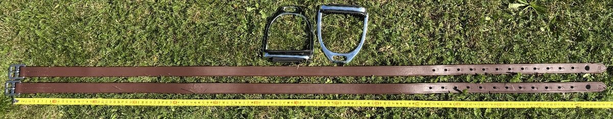 Třmenové řemeny hnědé se třmeny-komplet - 2