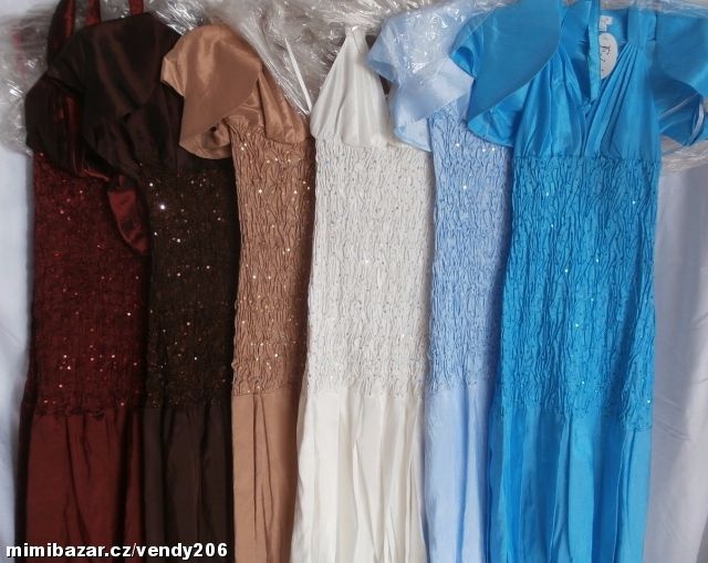 prodám taftové šaty s bolérkem v 6 barvách vel 38,40,nové - 2