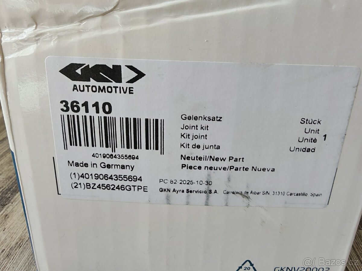 Homokinetický kloub Spidan 36110 BMW G30/31/32 G11/12 F90 - 2