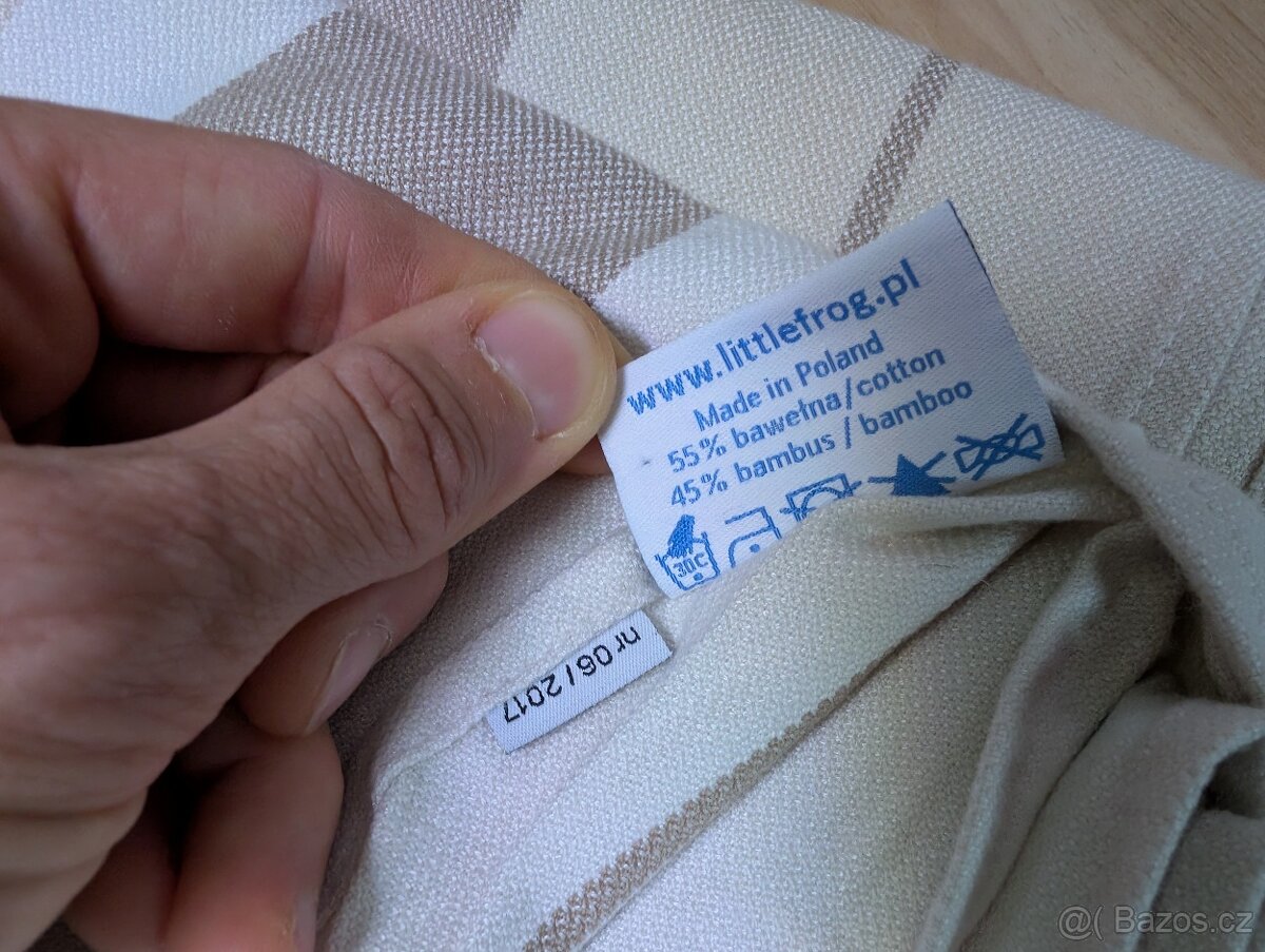 Šátek na nošení bavlna+bambus LittleFrog vel 6 béžová - 2