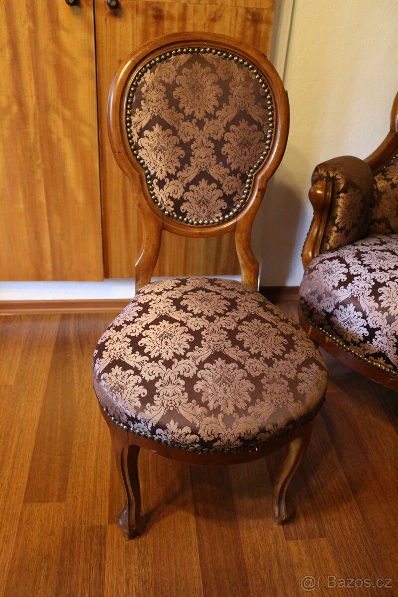 Starožitná pohovka sofa + 2 židle - 2