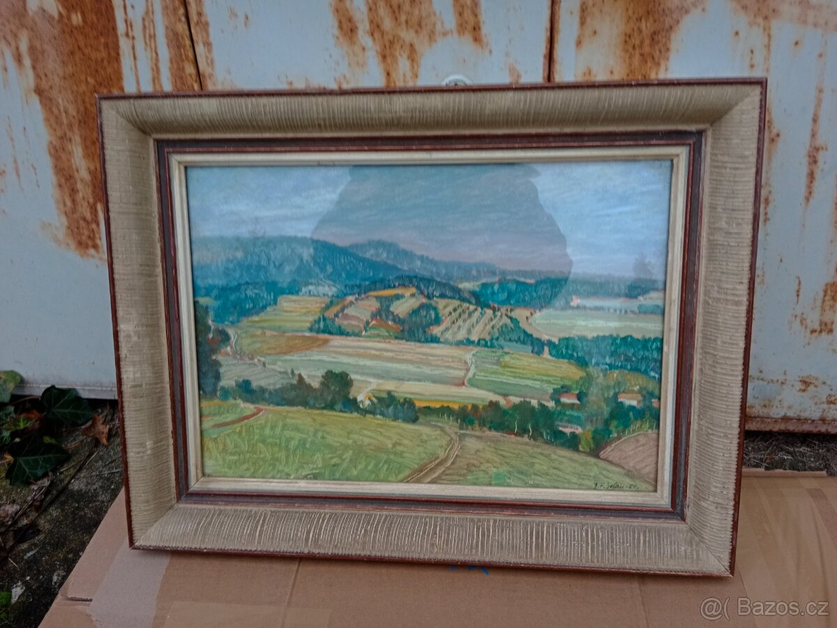 Pěkný starý obraz - akad.malíř J.F.Solan - 2