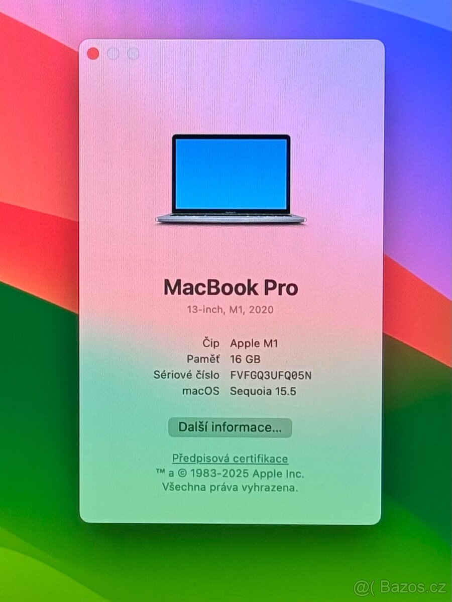 MacBook Pro M1 2020 CTO /16GB RAM/256GB SSD/Záruka - 2