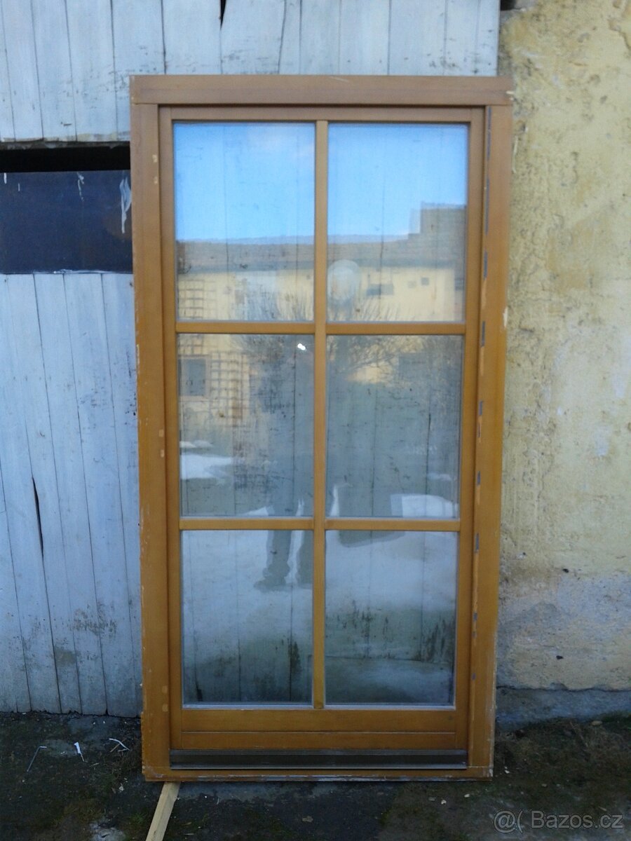 Dřevěné balkonové dveře 111 x 216 cm - 2