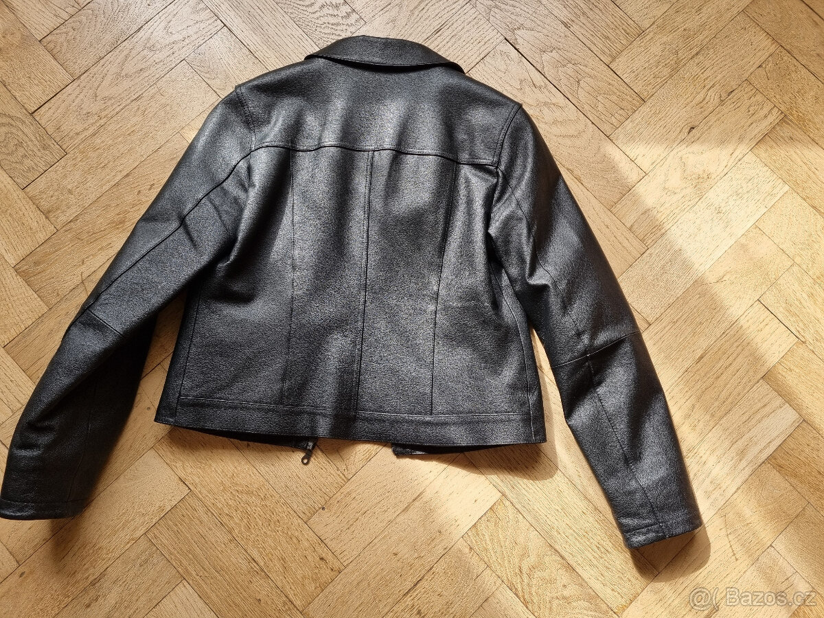 Černá dámská kožená bunda, vel. 38 - 2