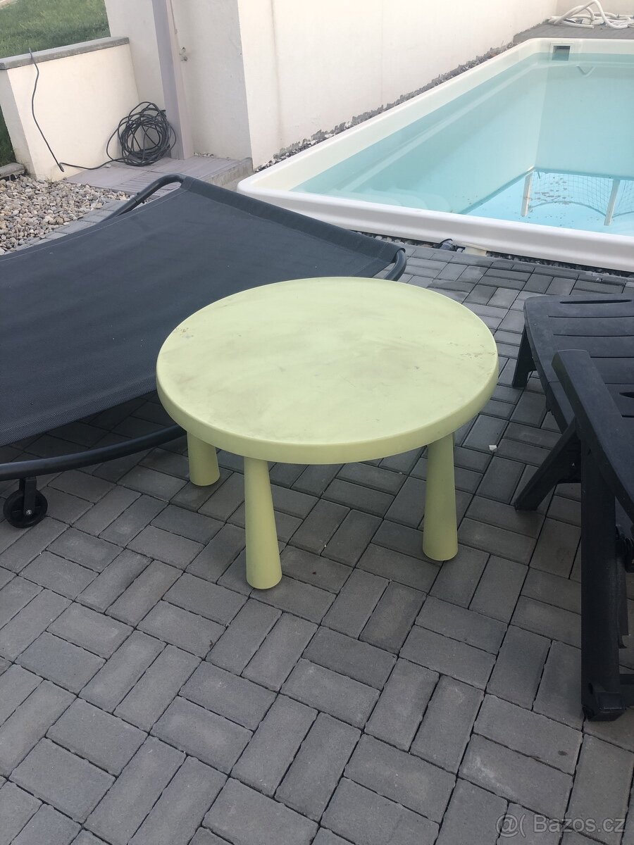 stolek detsky ikea zeleny plast - 2