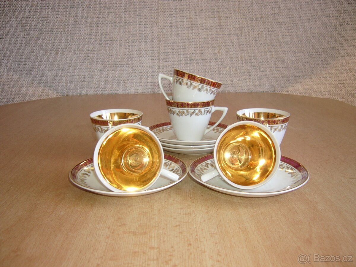 Kávový servis - zlacený - 2