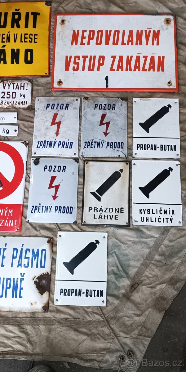 SET smaltované cedule originál - 2