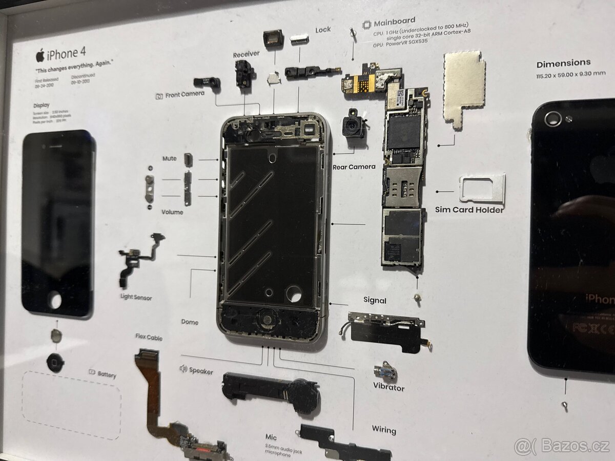 Zarámovaný iPhone 4 - obraz, dekorace, dárek - 2