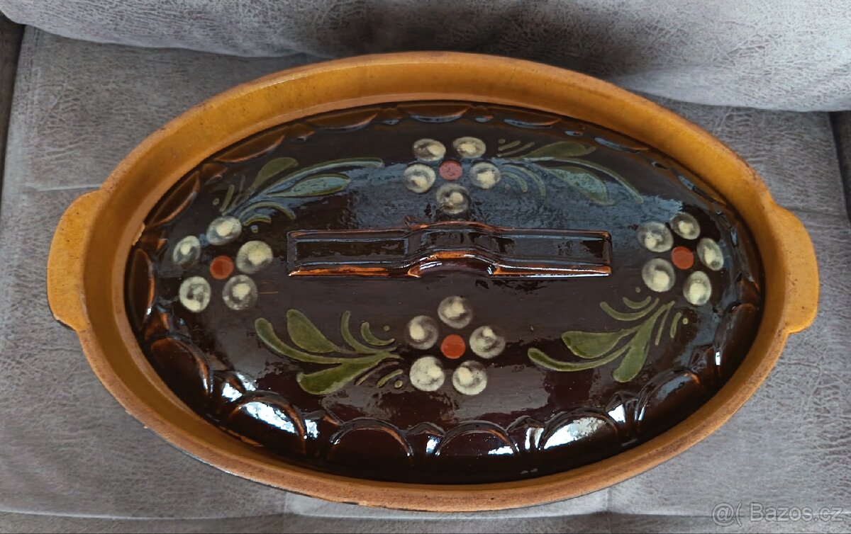 Stará hliněná zapékací mísa - 2