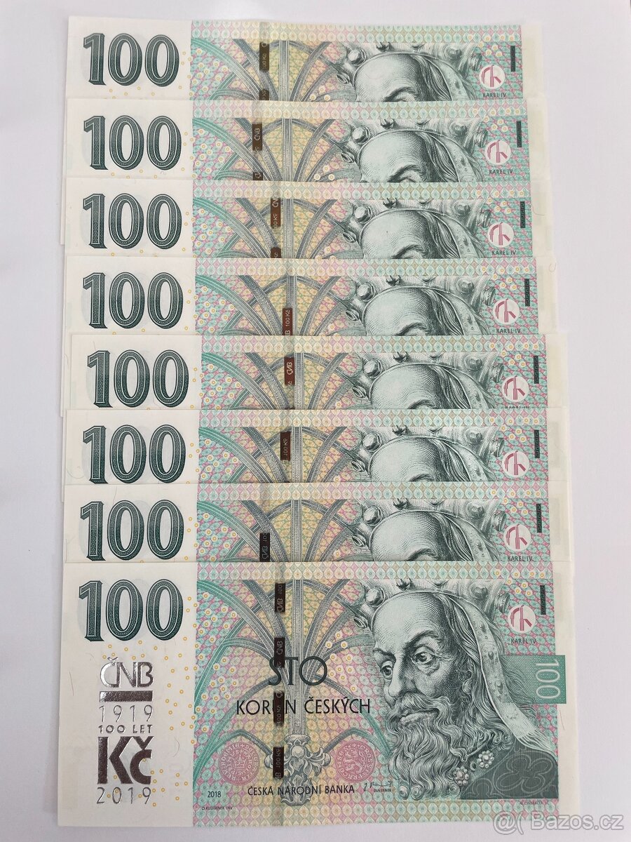 100 KČ s přítiskem - 2