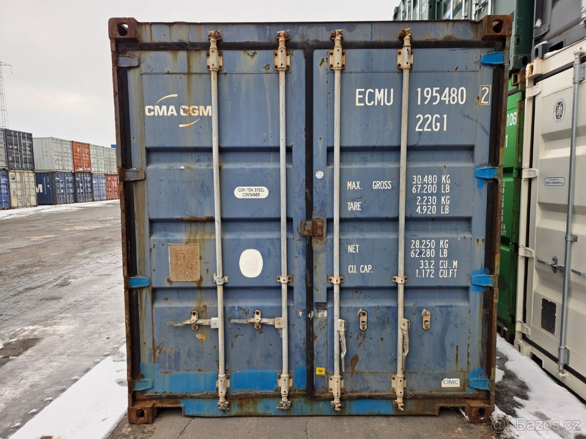 starší lodní kontejner 6m modrý - 2