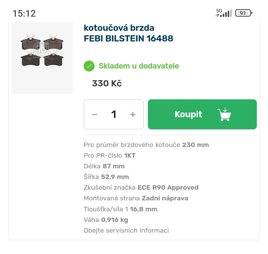 Brzdové destičky - 2