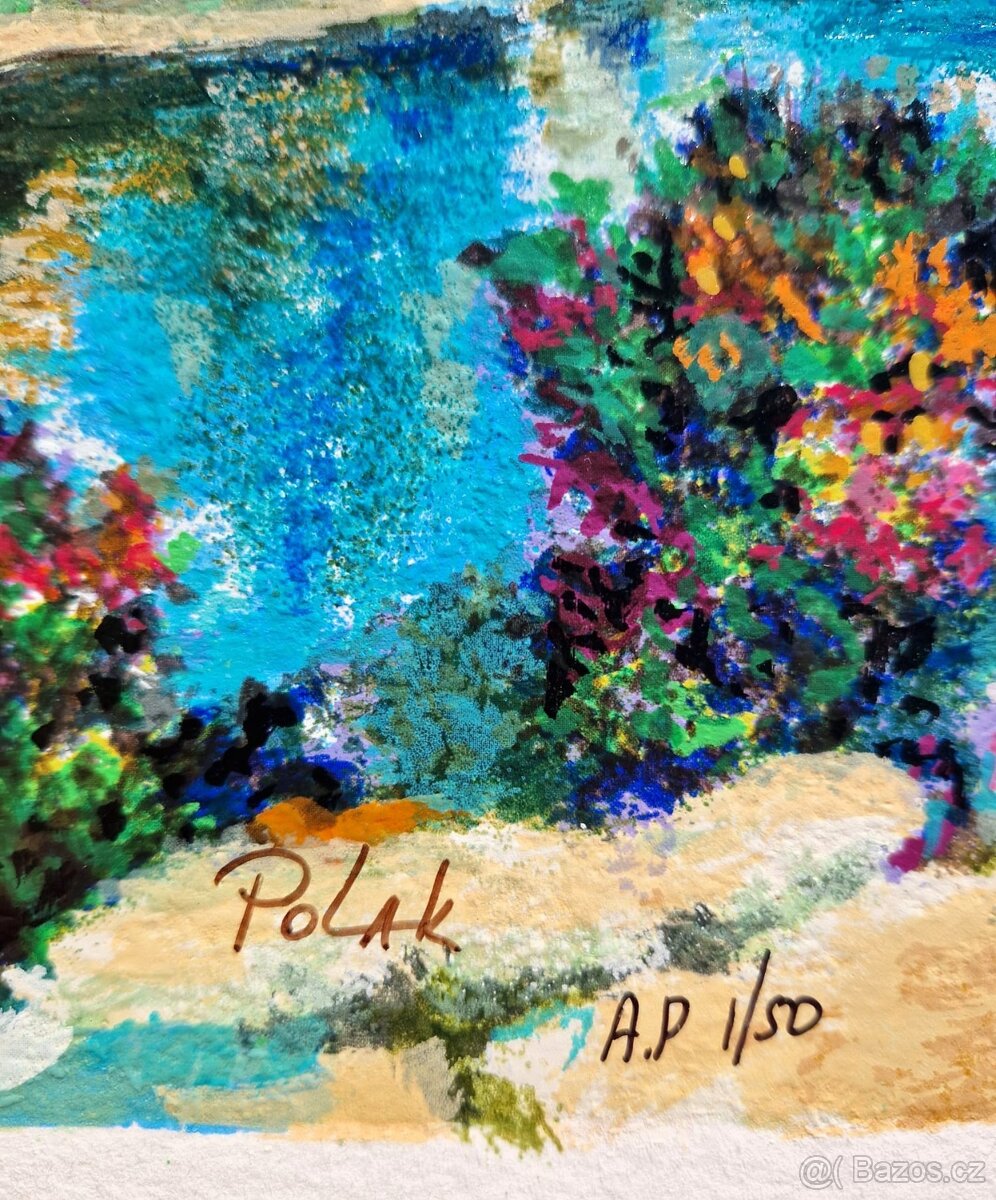 DIMITRI POLAK - sieťotlač /farebná impresionistická krajina/ - 2