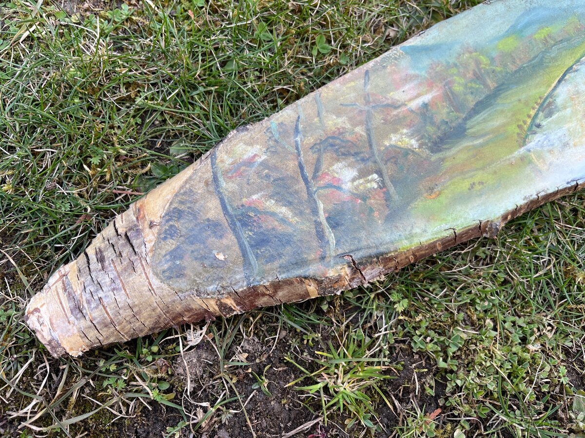 Obrázek krajina na dřevě - 2