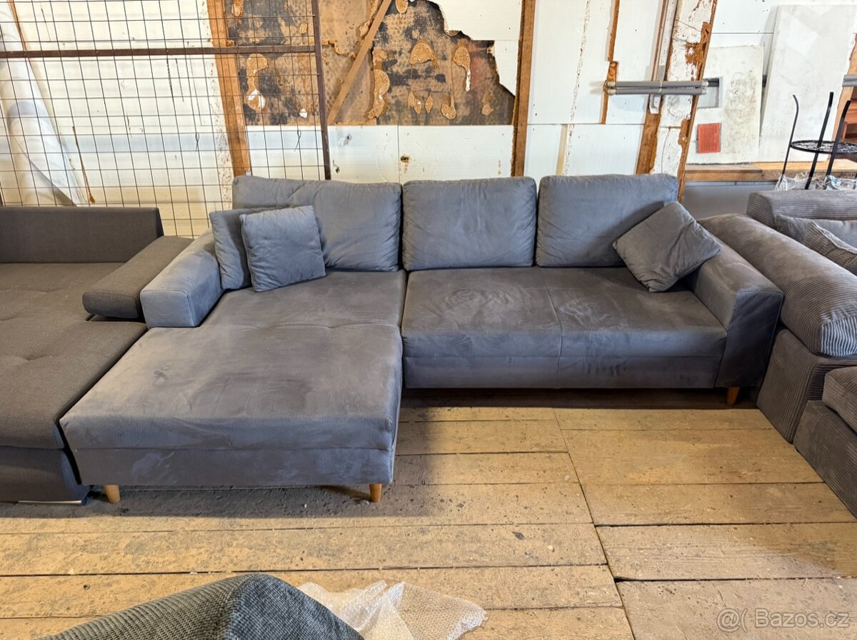 Rohová rozkládací sedačka s úl. pr. NOVÁ 2. jakost - 2