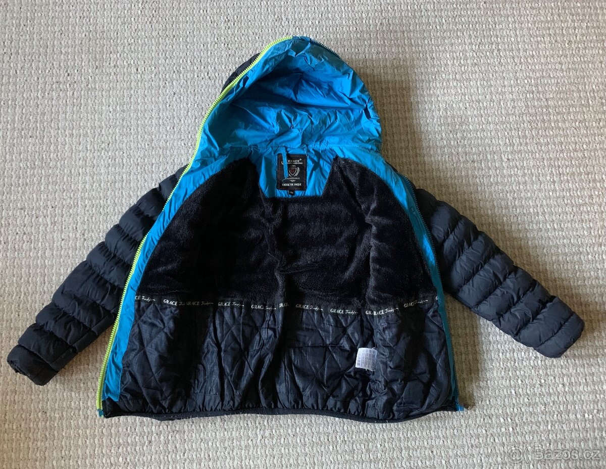 Tmavě modrá zimní bunda, vel.140 - 2