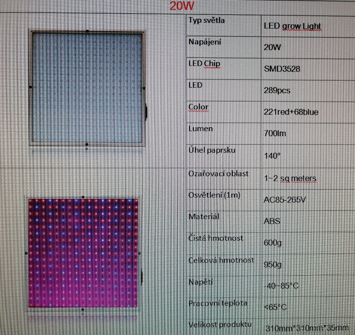 LED Grow Light Full Spectrum Red + Blue Plant Fytolamp . - 2