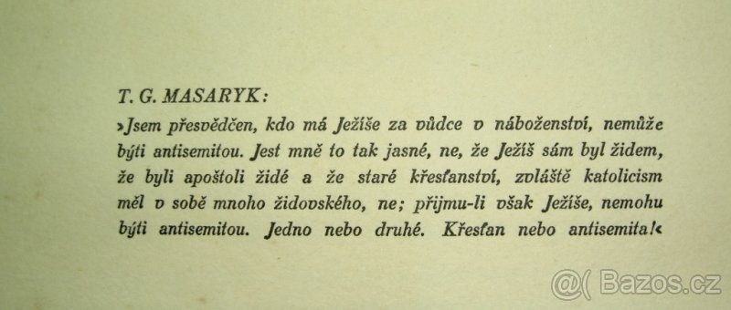MASARYK A ŽIDOVSTVÍ vydáno MARS 1931 - 2