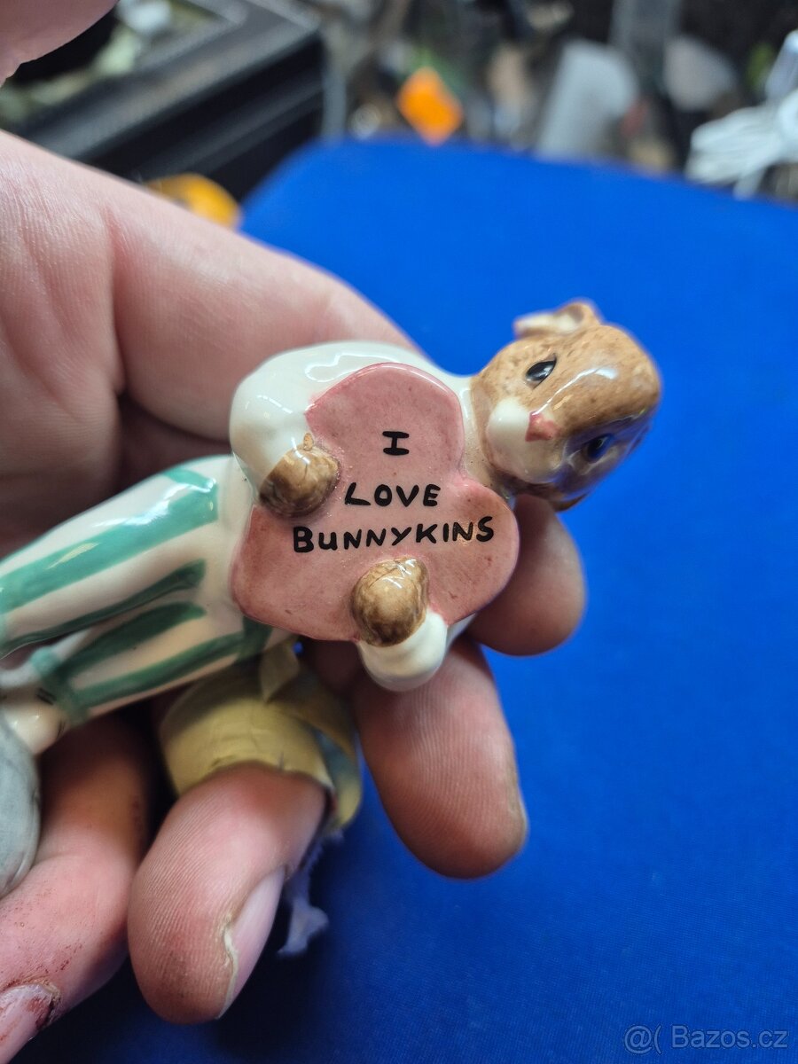 Značková soška zajíce I Love Bunnykins, Made in England - 2