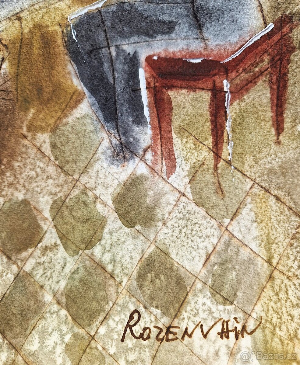 Michael Rosenwein - Akvarel (Unikat) Figurativny expresion. - 2