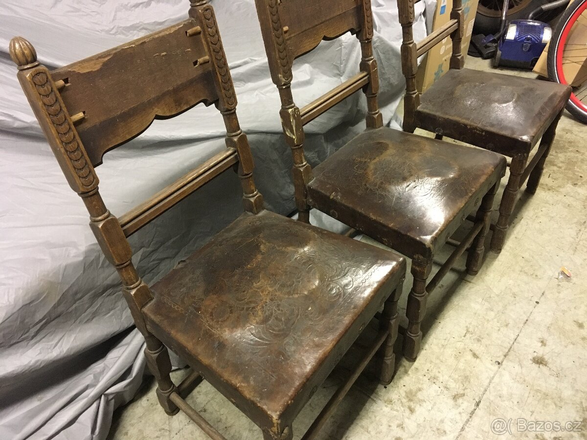 starožitné židle 3 ks. - 2