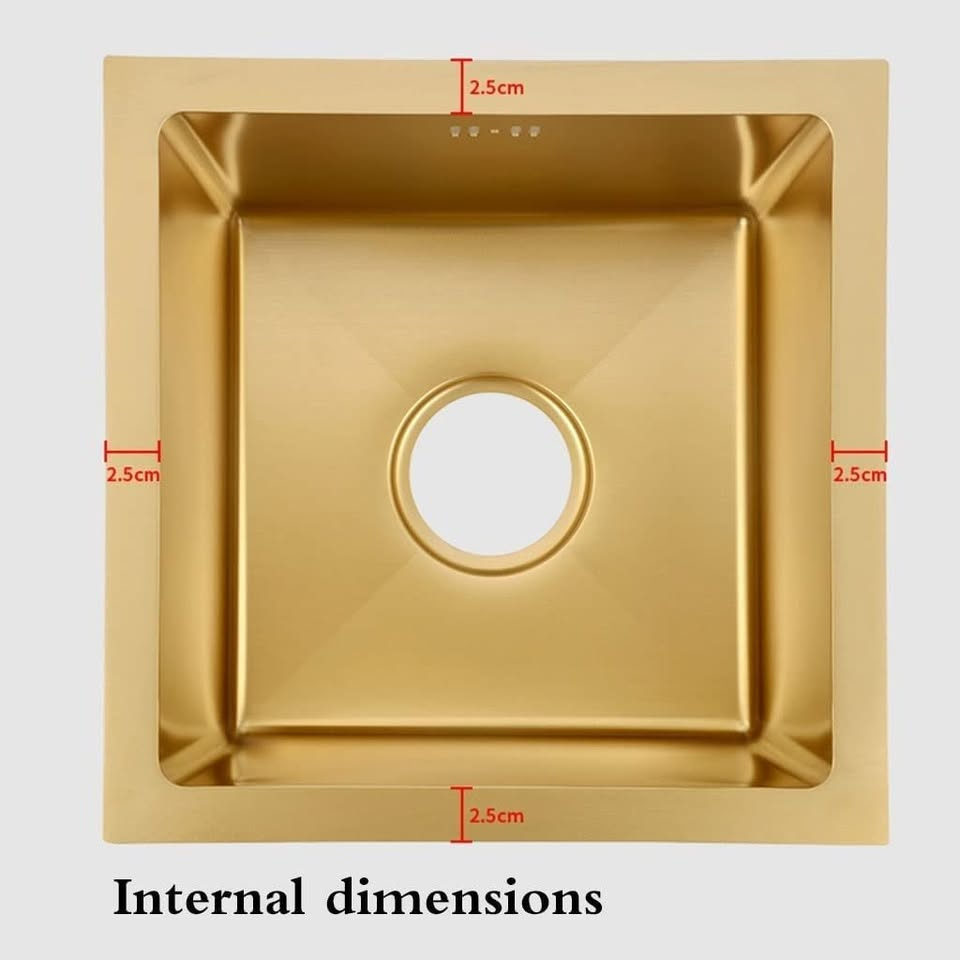 1-komorový nerezový dřez 450x450x210 mm, gold - 2