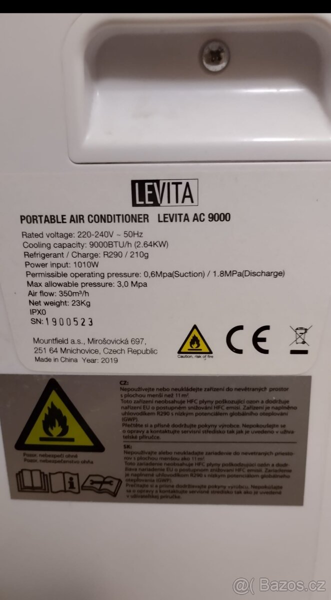 Prodám klimatizaci Levita AC 9000 - 2