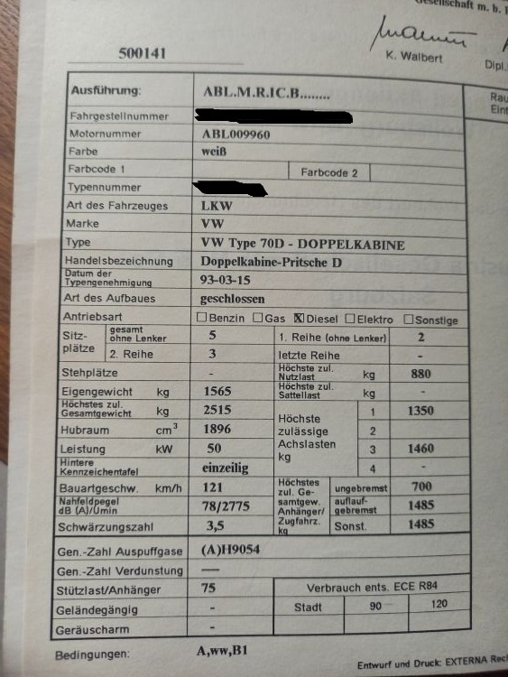 VW T4 doka - AT doklady - 2