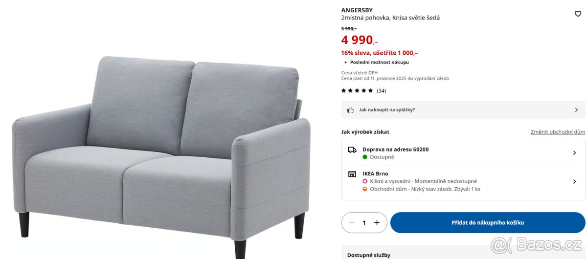 Pohovka/gauč ANGERSBY - 2