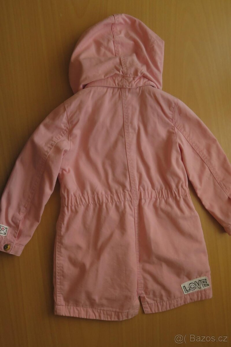 Bunda/kabát jarní/podzimní s kapucí, vel. 110, H+M - 2