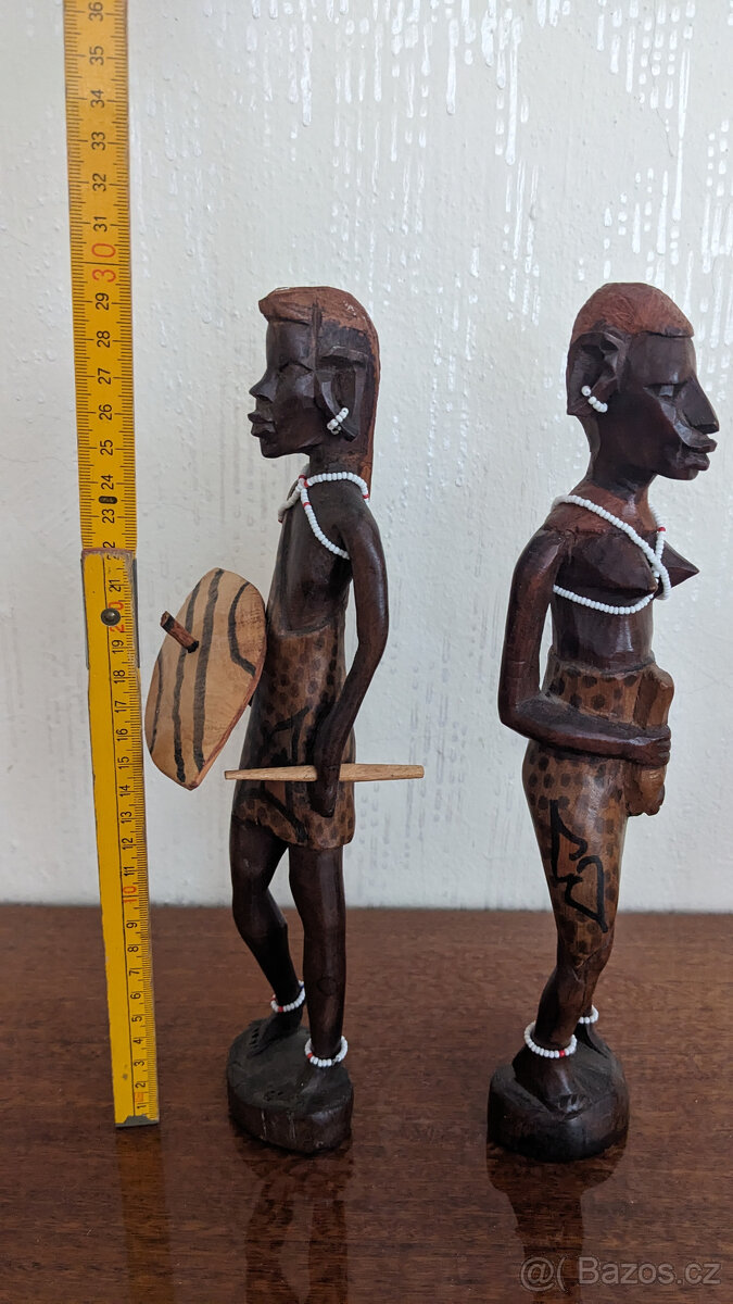 Dřevěné figury Masajů - Keňa - 2