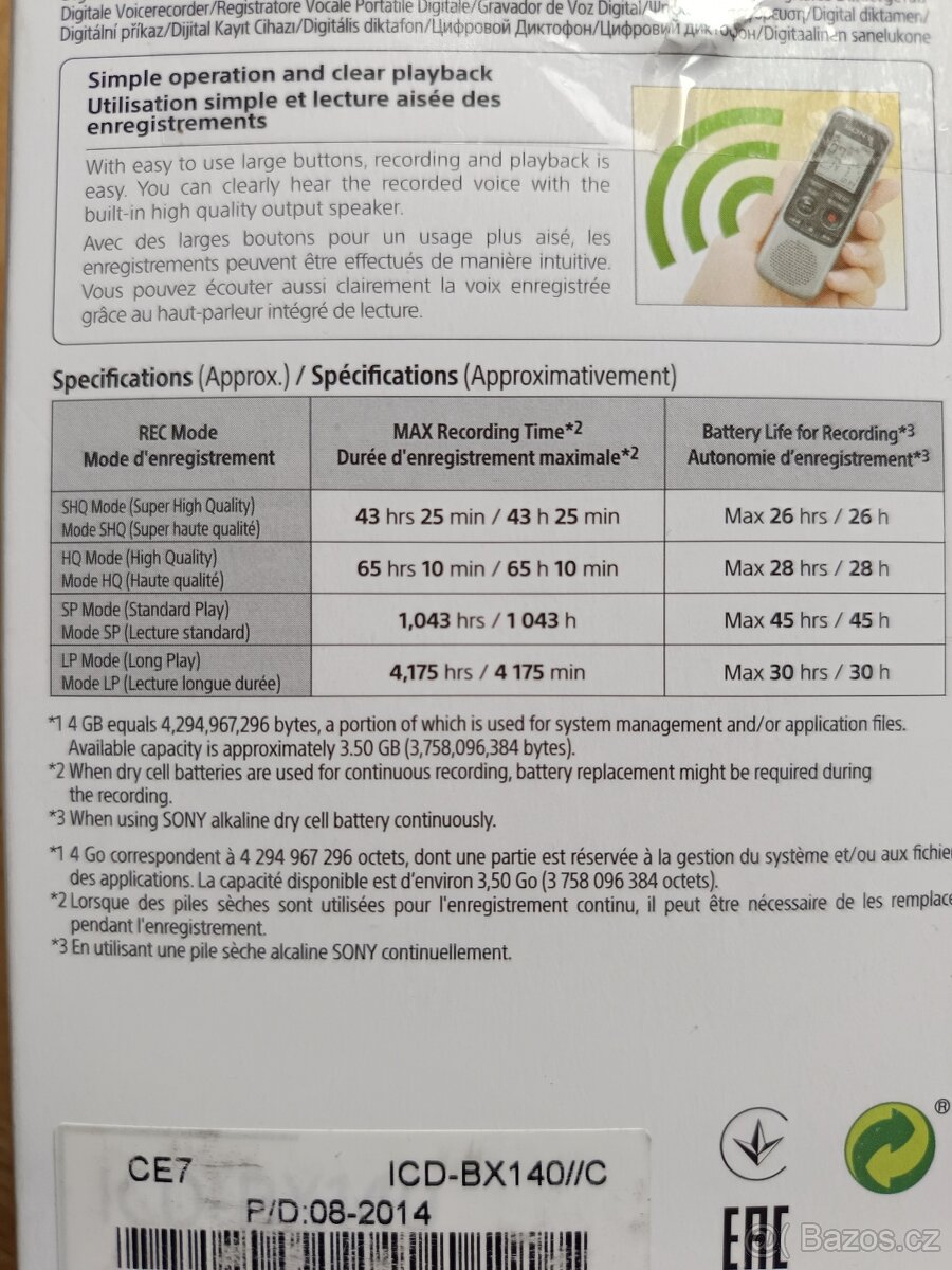 Diktafon SONY - 2