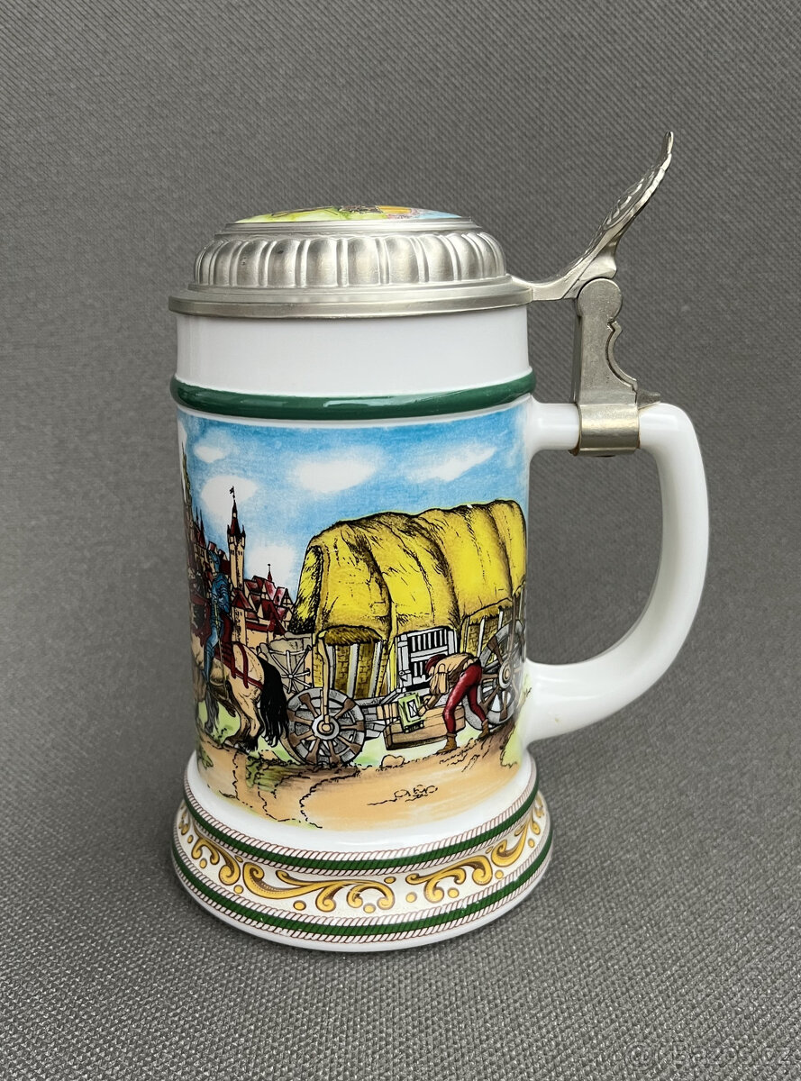 Korbel s cínovým víkem Rytířský turnaj 500ml, BMF - 2