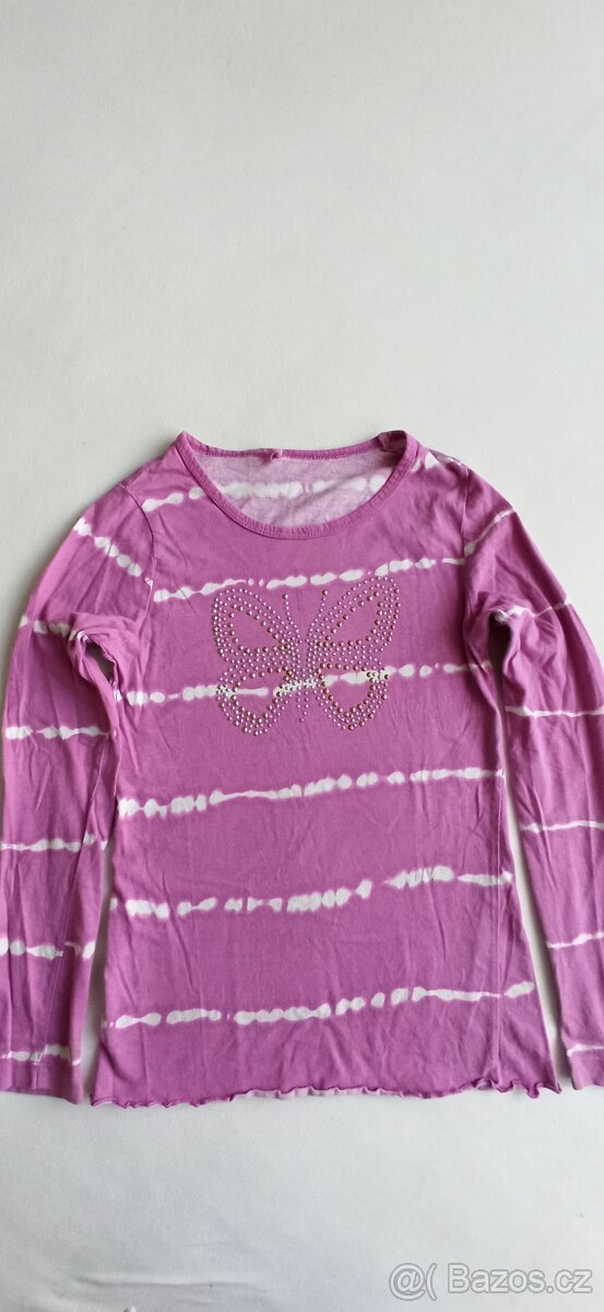 4 trička s dl. rukávem, vel. 134/140 - 2