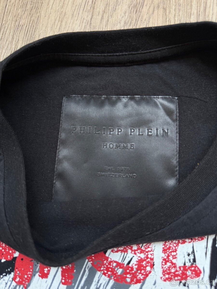 Philipp Plein černé triko s potiskem, originál - 2