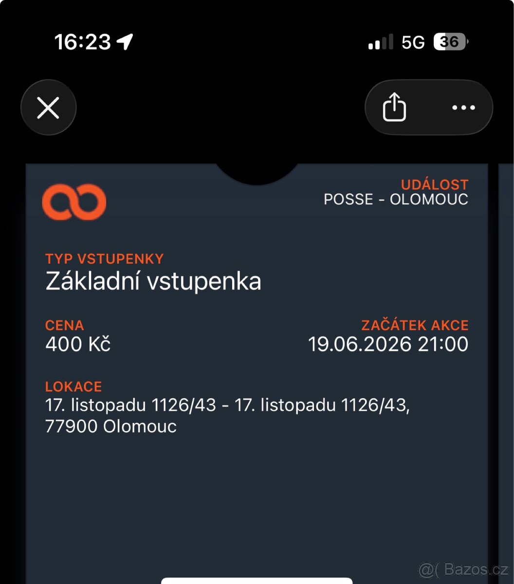 Vstupenka POSSE Olomouc 20.6. - 2
