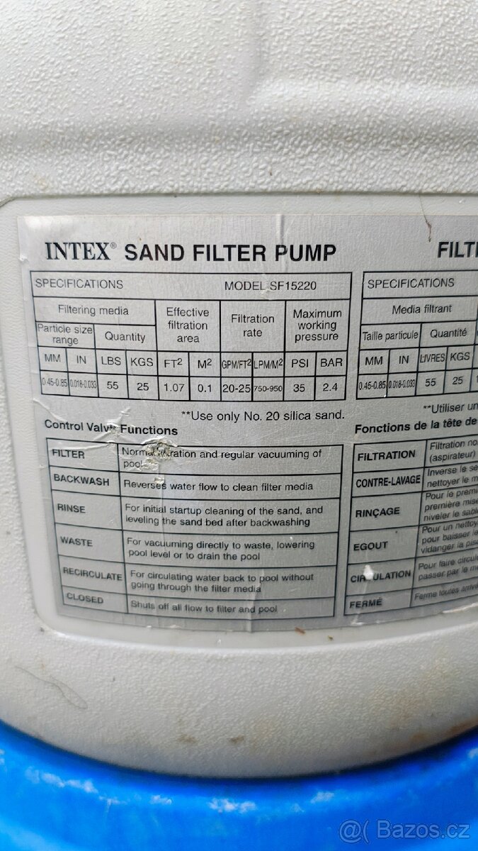 Piskova Filtrace Intex - 2