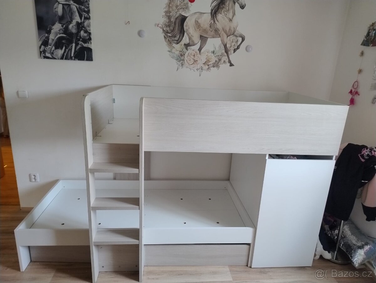 Dětská patrová postel se skříňkou - 2